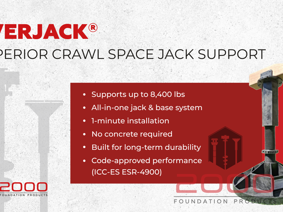 Introducing EverJack®: The Strongest Crawl Space Support Solution Now Available at 2000's